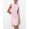 Summer New Product Women's Clothes French Style Design Short Crepe Sleeveless Round Neck Mini Dress 3128324