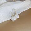 Silver Needle Zircon Star Flower Tassel Stud Earrings - Elegant and Fashionable Women's Accessory