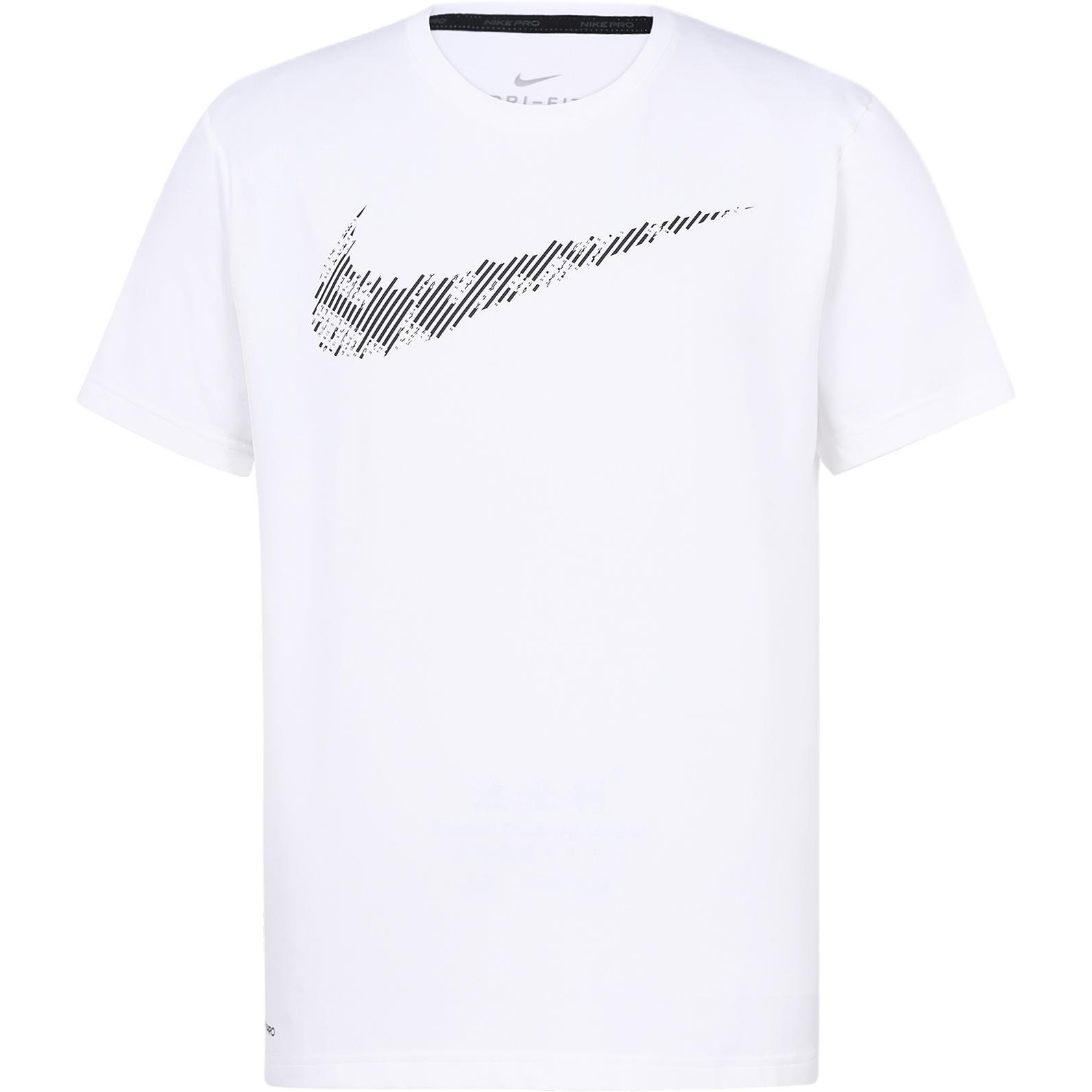 Nike Dri-Fit Printing Training Short Sleeve White Men s CJ4634-100 XXL