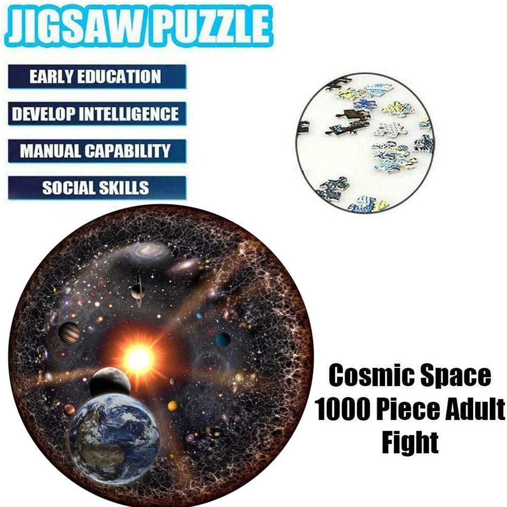 1000 Teile Rundes Puzzle Universum Sonnensystem Planet mit Sonne Erde Kinder Erwachsene Spielzeug