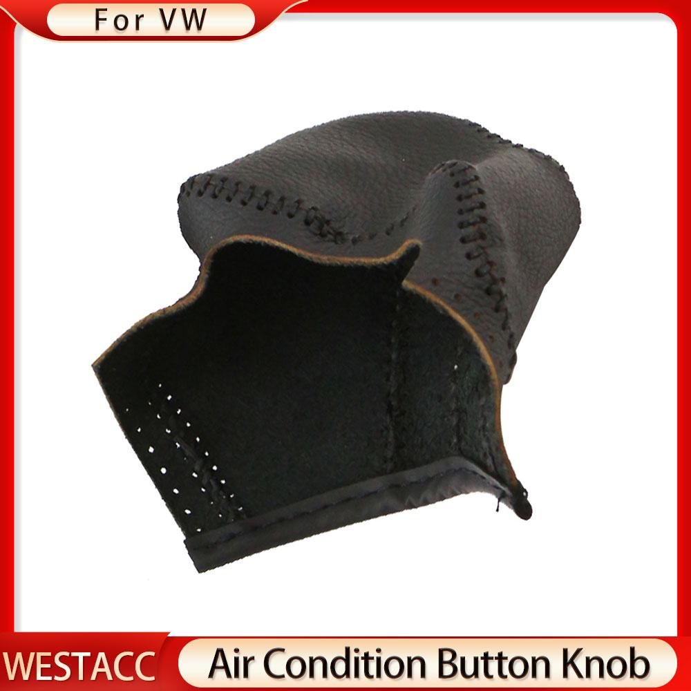 Genuine Leather Car Gear Head Shift Knob Cover for Volkswagen VW Golf 6 Passat Touran Tiguan POLO JETTA 5 AT LHD