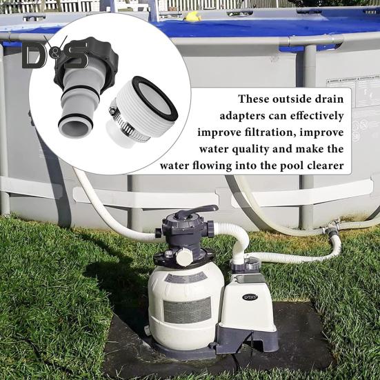1 Set Replacement Hose Adapter Reusable Pool Hose Connector Durable Threaded Connection Pump Swimming Pool Parts