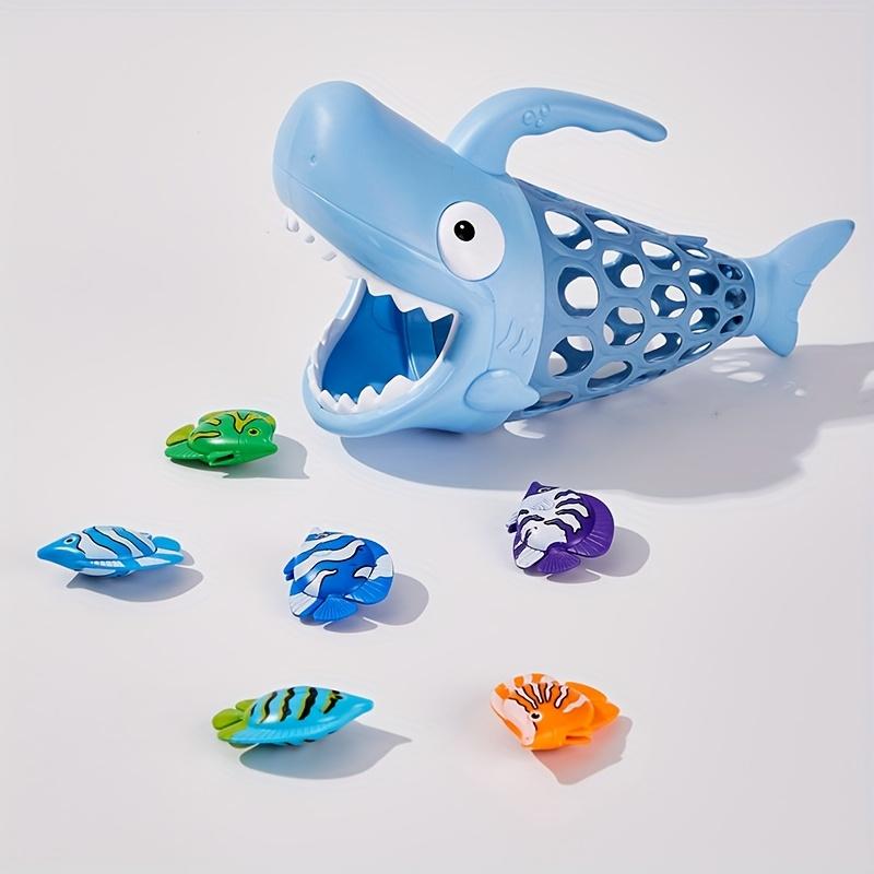 

Игровой набор для ванной 6 в 1, Игровой набор для бассейна, Рыбалка в бассейне. Милая игрушка акула, поедающая рыбу. Мути-предмет. Наборы для вечеринок. Игрушки для рыбалки для детей старше 6 лет. синий