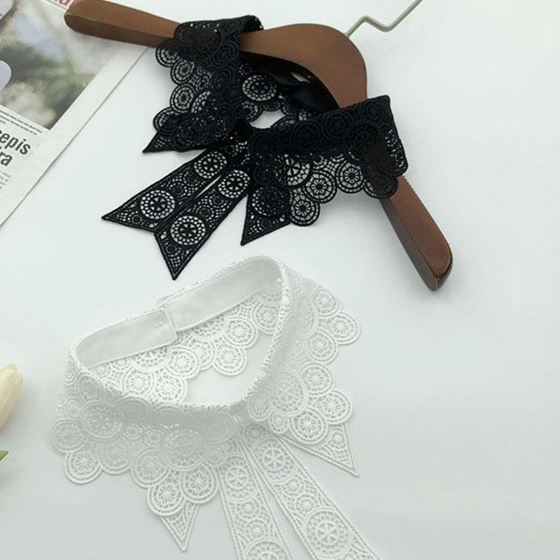 Perfect Match Women'S Fashion Hollow Out Shirt Detachable Collar Lapel Blouse Sweater False Collars Neckwear Accessory For Clothes