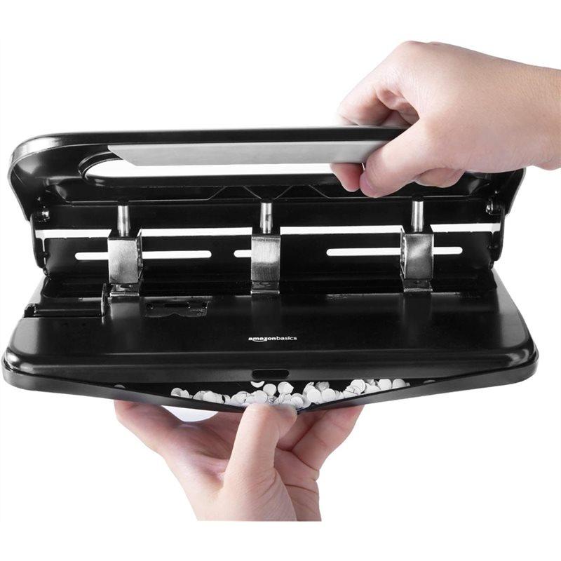 Fresh Hole Puncher For Loose-Leaf Paper, Adjustable 3-Hole Punch For Document Paper, 30 Sheet Capacity, 3-Hole Punch, Adjustable