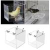 Transparent Acrylic Parrot Cage Hanging Bird Bathtub Pet Bird Bath Clean Box