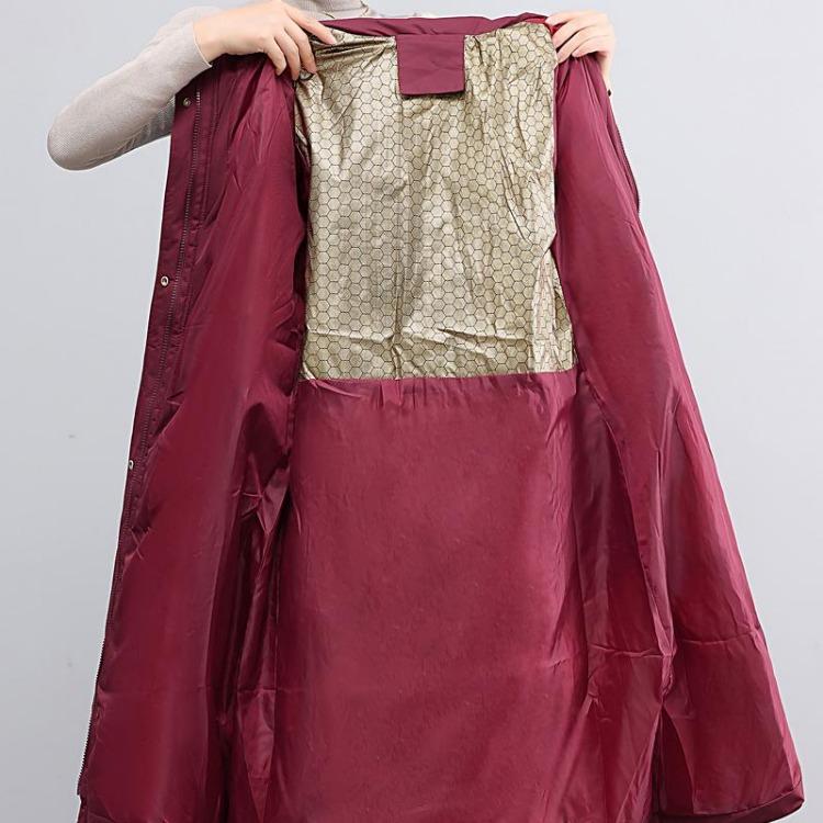 Elegant Middle Age Woman Winter Parkas Long Coat Hooded Overcoat Casual Thick Warm Lady Jackets