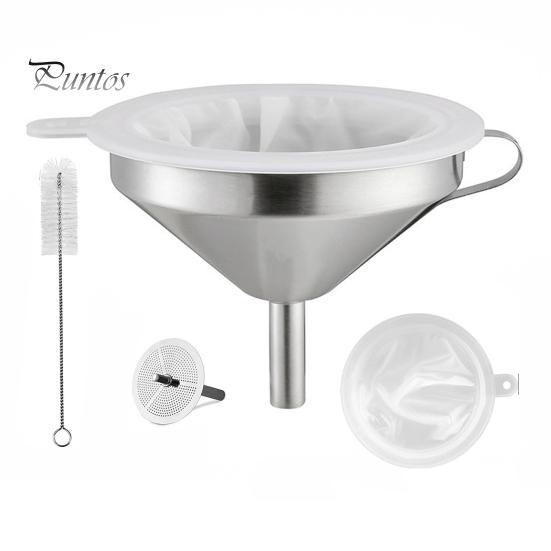 

4 шт. воронка из нержавеющей стали с ручкой 200 мелкоячеистый фильтр щетка для чистки жидкого масла воронка для варенья сито кухонные принадлежности Sets