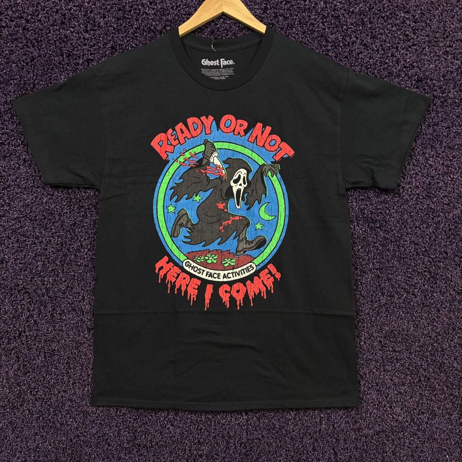 Ghost Face Ready Or Not Here I Come Scream Movie T-Shirt L L