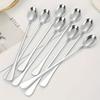 Stainless Steel 1/10pcs Long Handle Spoons Set - Dishwasher Safe, Ideal for Ice Cream, Coffee, Tea Stirring Kitchen Utensils