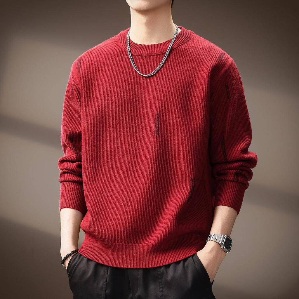 Herren Herbst Luxus Weicher Strickpullover - Vielseitiger, Trendiger & Lässiger Kapuzenpullover mit Rundhalsausschnitt