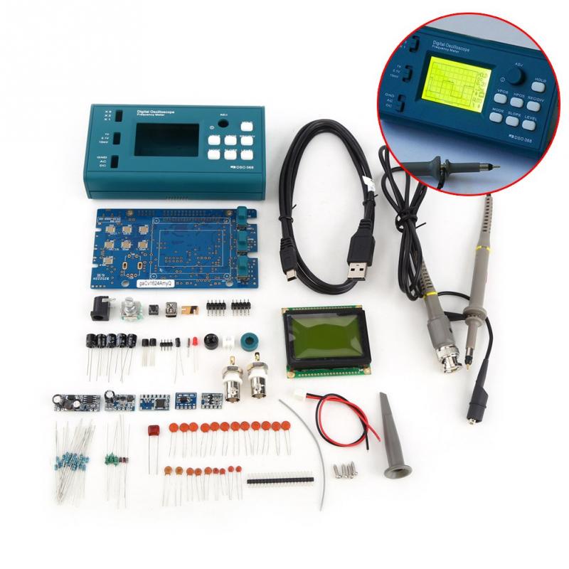 SISHUINIANHUA Oscilloscope Digital Storage Oscilloscope DIY Kit Disassembled Parts with LCD 20Mhz Probe Teaching Set SISHUINIANHUA Oscilloscope Digital Storage Oscilloscope DIY Kit Disassembled Parts with LCD 20Mhz Probe Teaching Set