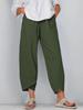Women Plus Size Casual Loose Solid Color Nine Point Pants Cross Border Collection New