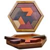 Wooden Geometric Shape Jigsaw Board Puzzles Kids Brain Teaser Non Toxic Wood Toys For Children Educational