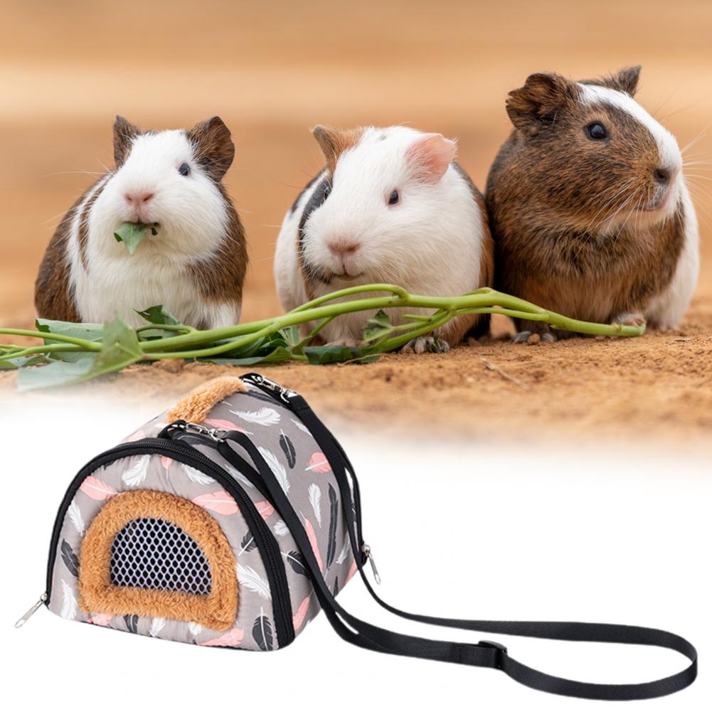 Small Pet Travel Bag Hamster Carrier Bite Resistant Printed Keep Warm Breathable Cherry Print Breathable Outdoor Hedgehog Bag