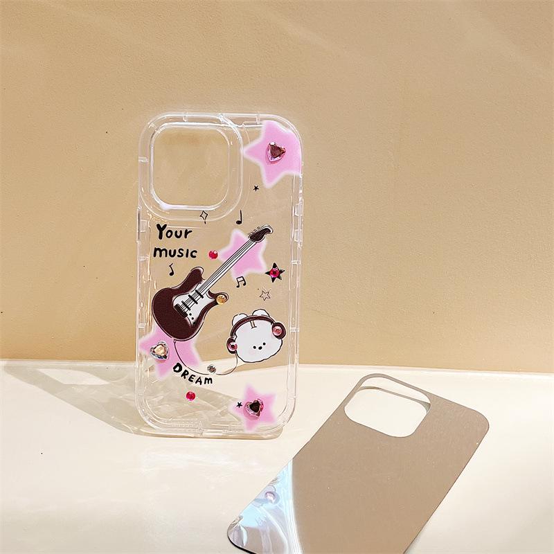 

Zhitai Милый Фантом Мягкий Чехол-накладка для iPhone 11/13/14/15Pro, XS с браслетом iPhone 14 Pro