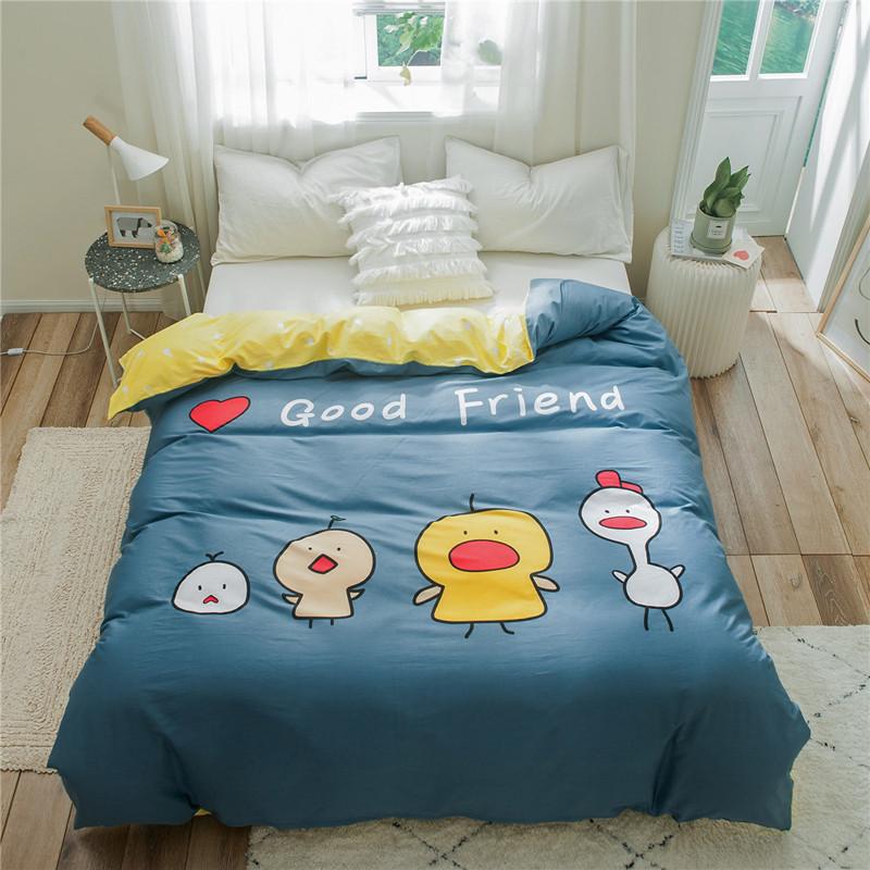 1Pcs Cartoon Dinosaur Duvet Cover 100% Cotton Skin-friendly Breathable Zipper Quilt Cover for Kids Boys Girls Bedroom Decor