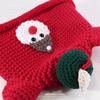 Cute Bear Apple Knitted Hat for Women New Autumn and Winter Warm and Versatile Pullover Hat Showing Face Small Woolen Hat