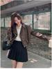 2024 Women's Pink Leather Motorcycle Jacket: Korean-Style, Trendy Short Street Fashion