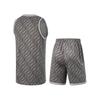 Li Ning CBA Series Round Neck Pullover Full Print Vest Mid Waist Full Print Shorts Casual Sports Set Men sets Road-Gray Asphalt-Gray AATU011-7
