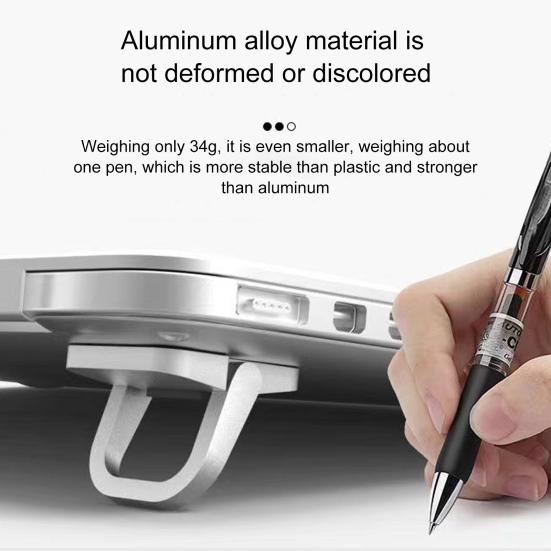 1 Pair Laptop Desktop Holder with Non-slip Pad Zinc Alloy Raising Bracket Portable Heat Dissipation Slim Folding Stand for Laptop