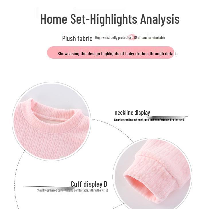 Kids' Cozy Velvet Pajama Set for Boys and Girls - Thick, Two-Piece, Autumn/Winter Wear