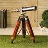 Brass Telescope on Wood Tripod Stand Home Office Decor Collectible Boat Ship Showpiece Gift Item