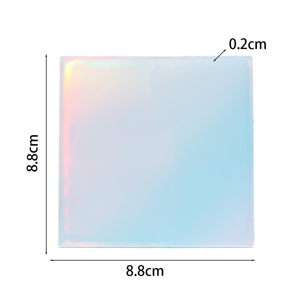 Holographic Laser Silicone Film Geometric Shape Light and Shadow Transfer Patch for DIY Coaster Tray Epoxy Resin Mold Decoration
