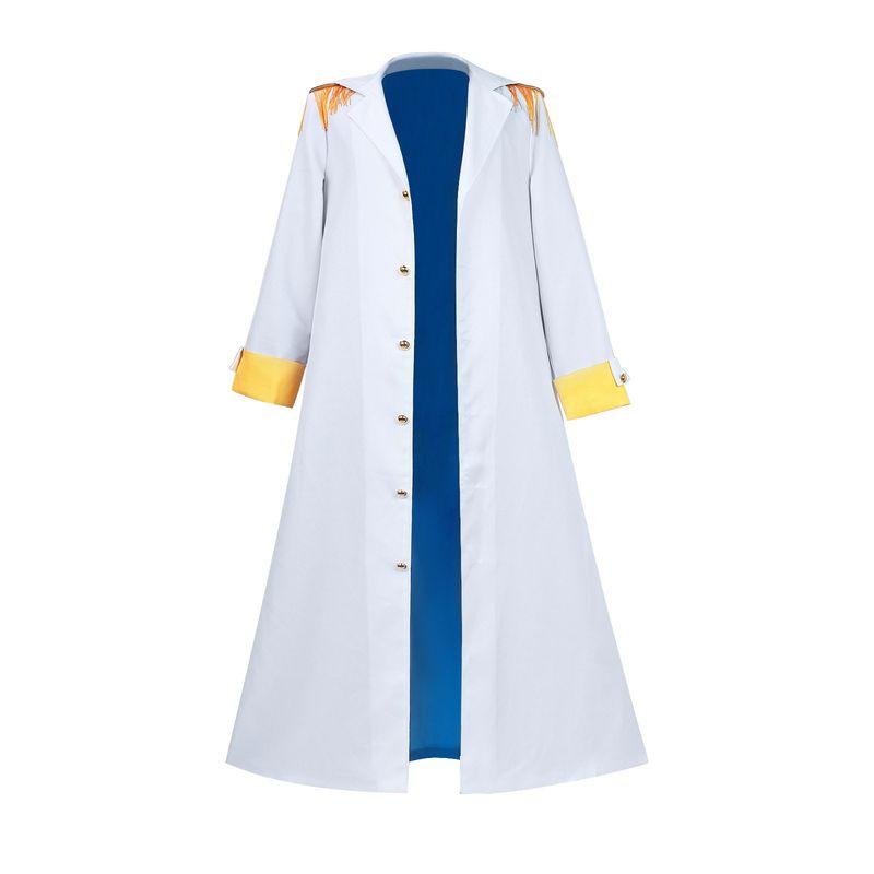 Kizaru Cosplay Costume One Piece Five Elder Stars Navy Admiral Justice Navy Cosplay Outfit Coat S