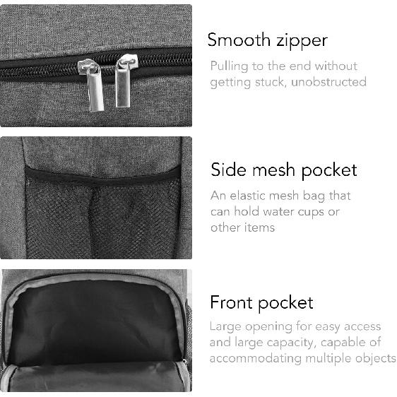 Food Delivery Backpack, Insulated Pizza Bag with Grab Handle, Oxford Cloth, Small Pocket, Leakproof Reusable Thermal Backpack for Uber Eat Camping