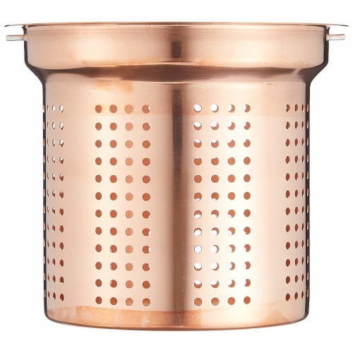 PEARL METAL Dish Drainer, 13.5cm, with Drain, Pure Copper, Made In Japan, Antibacterial, Aqua Splash H-9168