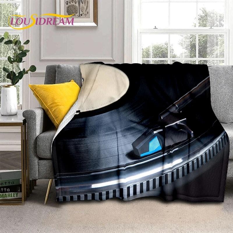 Vinyl Record Music DJ Screen Tape Soft Flannel Blanket for Bed Bedroom Sofa Picnic,Throw Blanket for Cover Outdoors Leisure Gift