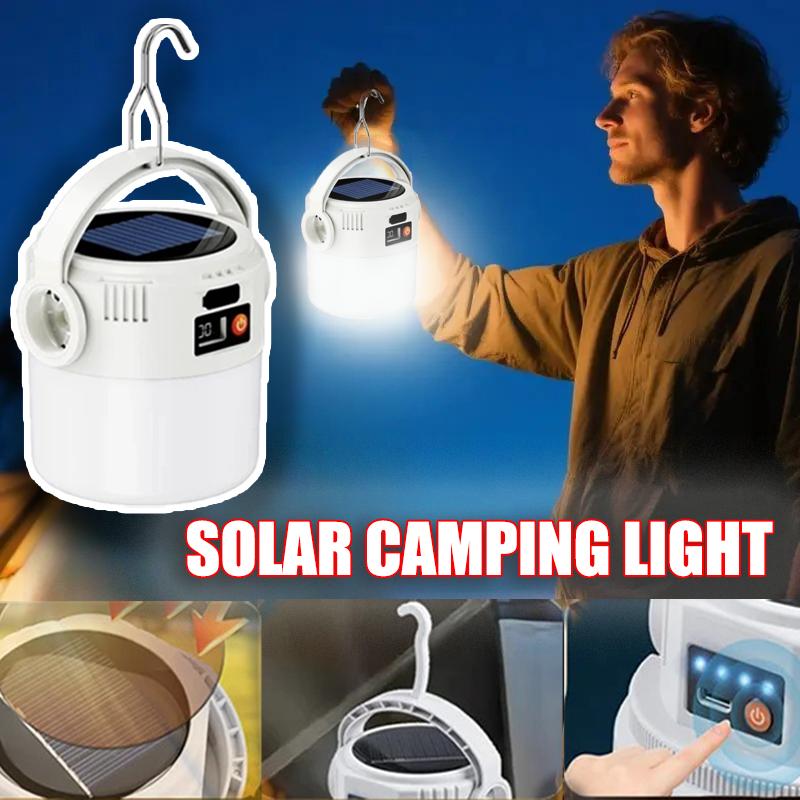 Linterna Recargable Solar de Doble Fuente de Luz Ligera Impermeable Perfecta para Camping y Actividades al Aire Libre Lámpara de Emergencia