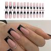 Convenient Perss On Nail Square Medium French False Nail Glossy Full Cover Stick On Nail Manicure Nail Decoration 24pcs