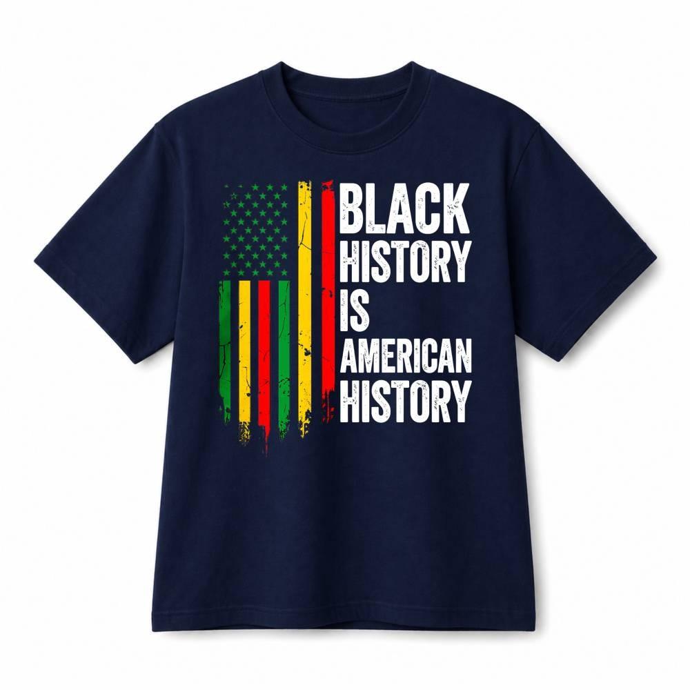 Black History Is American History Juneteenth T-Shirt Retro Graphic Cotton Tee S