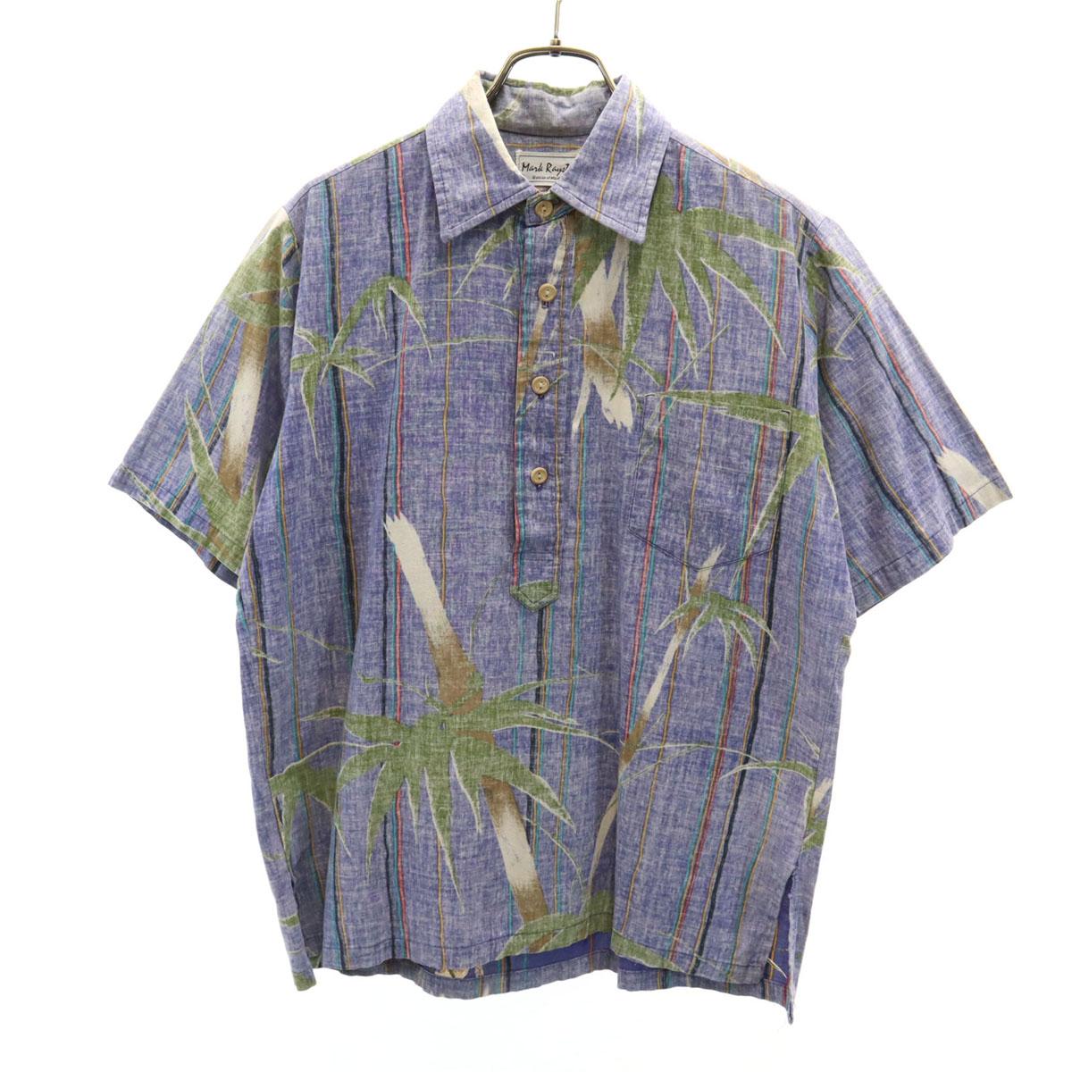 

МАРК РЕЙСТЕН Рубашка Алоха с коротким рукавом с рисунком пальмы с обратной печатью Мужская Б/У