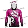 Maillot à manches longues avec capuche pour homme Food Panda Sublimation Maillot de moto Chemise de conduite