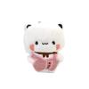 Cute Bubu Dudu Plush Keychains Soft Fluffy White & Brown Teddy Bear Bag Charm, Kawaii Stuffed Animal Pendant for Backpacks