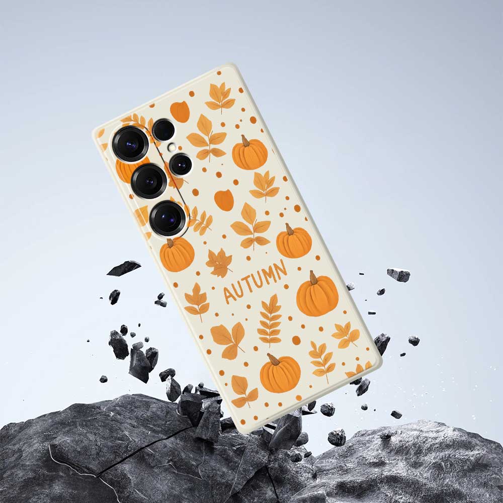 For Samsung Galaxy S25 Ultra Case Autumn Theme Pattern Printing Straight Edge TPU Phone Back Cover