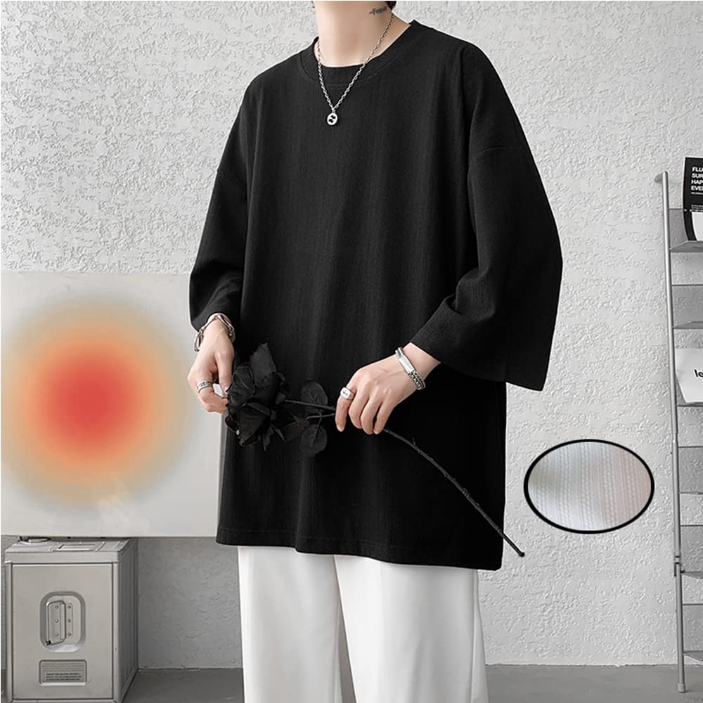 Summer Large Loose Big Summer Street Korean Style Soft to the [foveitaa] Men's T-shirt, Clothes, 3/4 Sleeves, Size, Cool, Fit, Cool, Silhouette,