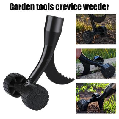 Stand-up Weed Puller with Wheels Hand Weeder Crevice Weeding Tool Wheeled Weed Remover for Sidewalk Driveways Weeds