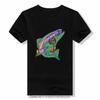 Cartoon Snake River Mountain Trout Outdoor Fishing T-shirt Men Summer Camping Adventure Hiking T Shirt  Casual Tshirt
