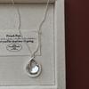 FY-40TL44 S925 Sterling Silver Korean Version Niche Design Vintage Teardrop Necklace Korean Style Long Sweater Chain