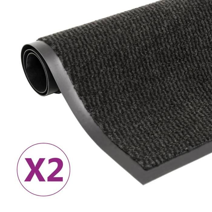 Paillasson - vidaXL - Rectangulaire - 90 x 150 cm - Noir - Antidérapant