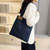 Large Capacity Denim Shoulder Bag For Women Casual Tote Bags For Travel Commuting  Ladies Canvas Handbags