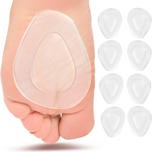 Set of 8 Women's Foot Pads, Soft Metatarsal Footbed Insoles, Gel Metatarsal Pad Insoles, Supports, Foot Protection Pads