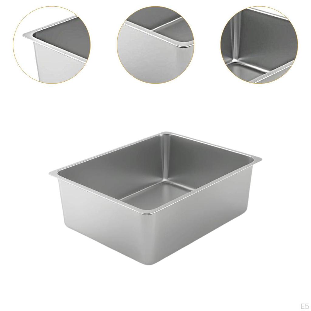 Caja de arena para gatos, cuenco para limpieza de arena, antisalpicaduras, suministros para mascotas, portátil, de metal