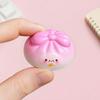 12Pcs Cartoon Bow Dumpling Squeeze Toy with Steamer Box, Slow Rebound Steamed Bun Sensory Toy, Decompression Dough Stress Ball Fidget Toy