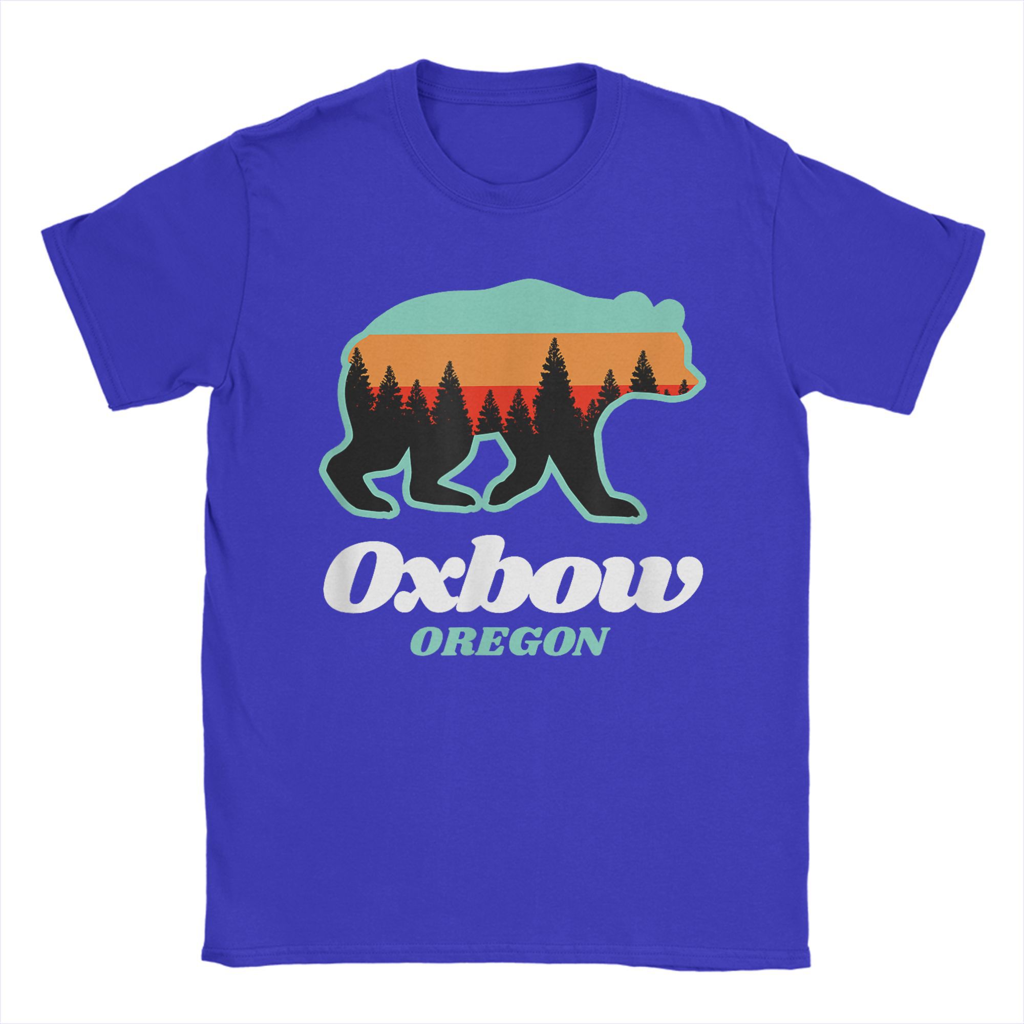 

Men Oxbow Oregon Fishing Summer Bear T Shirt Mountain Pure Cotton Clothes Fashion Short Sleeve Round Neck Tee Adult T-Shirt L