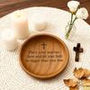 Yousheng Wooden Prayer Bowl Farmhouse Rustic Handcrafted Bible Verses Faith Bowl Round Decorative Scripture Blessing Bowl Religious Christian Gift